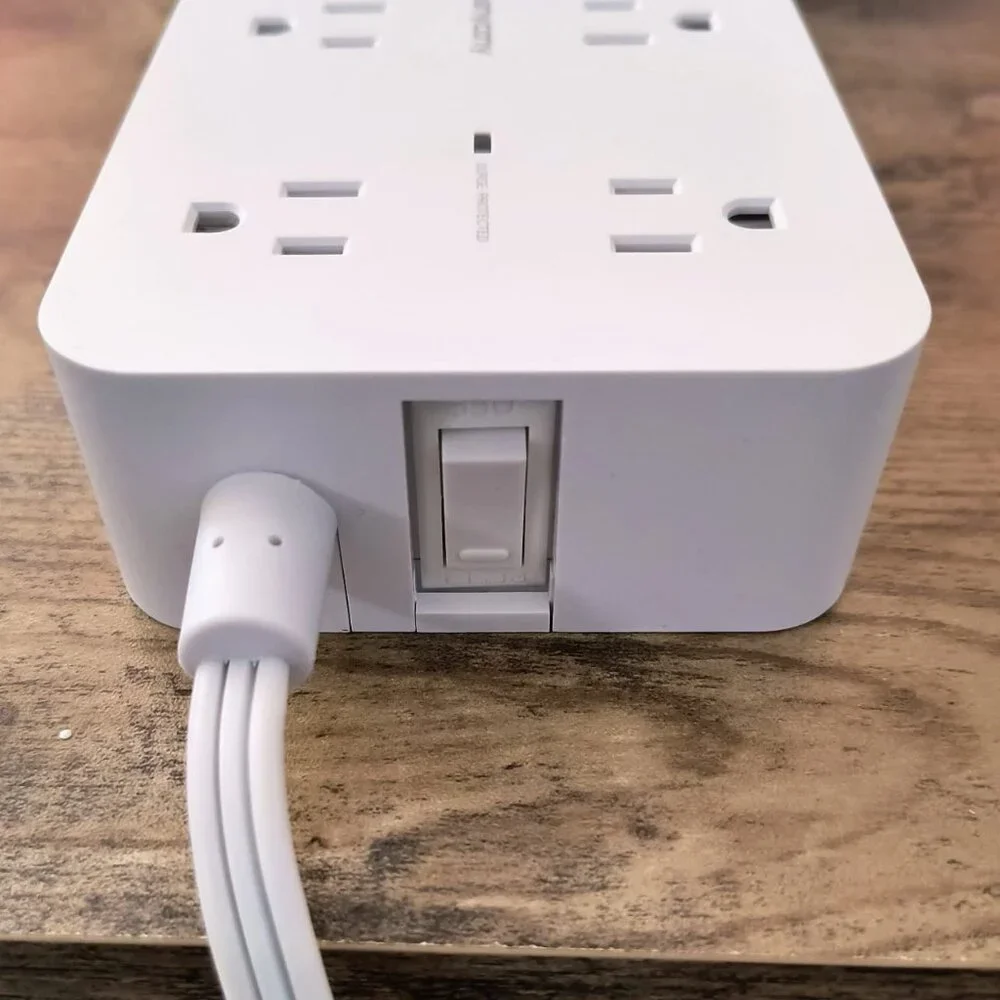 Flat Plug Power Strip with USB/Extension Cord